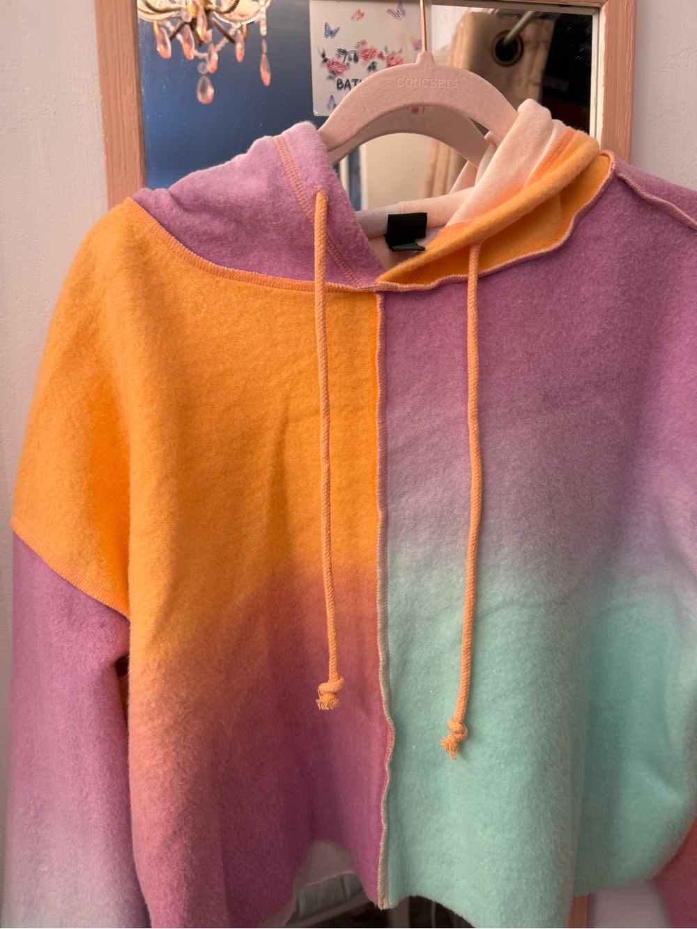 wild fable Pastel Ombre Cropped Hoodie - Yellow, Pink, Mint - Picture 2 of 7